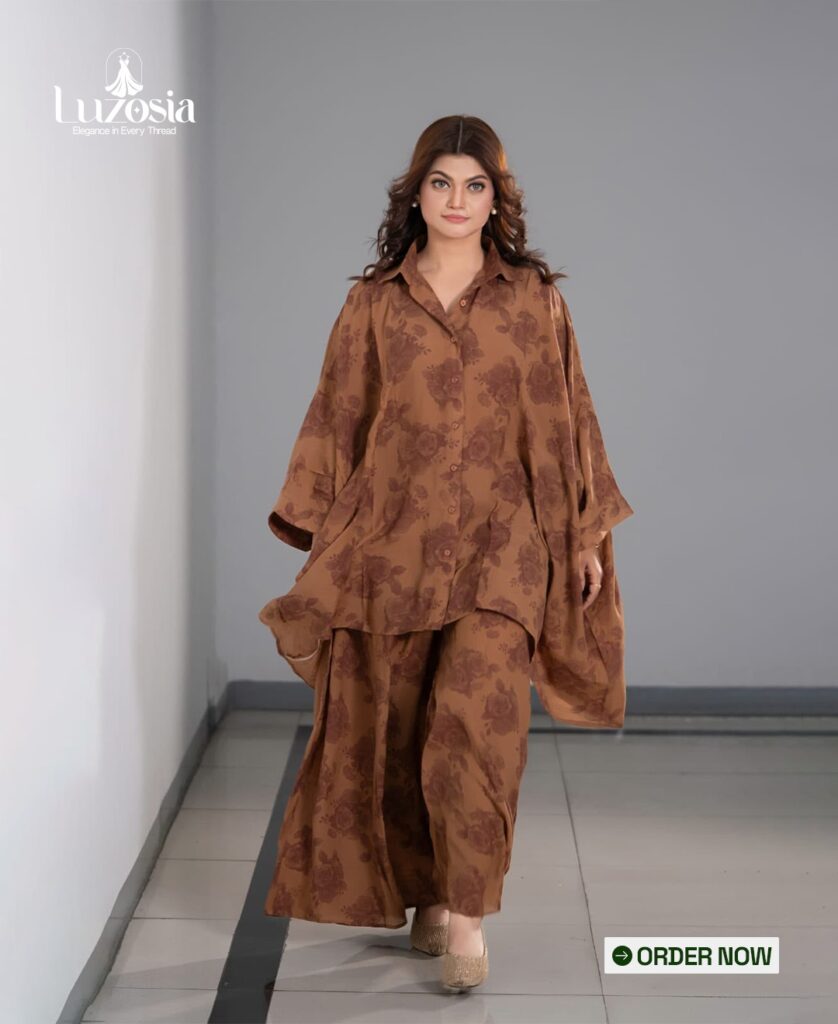 Kaftan Style Co-ord Set (Mocha Brown Color)